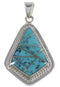 Silver Southwestern Jewelry Turquoise Pendant EX29588